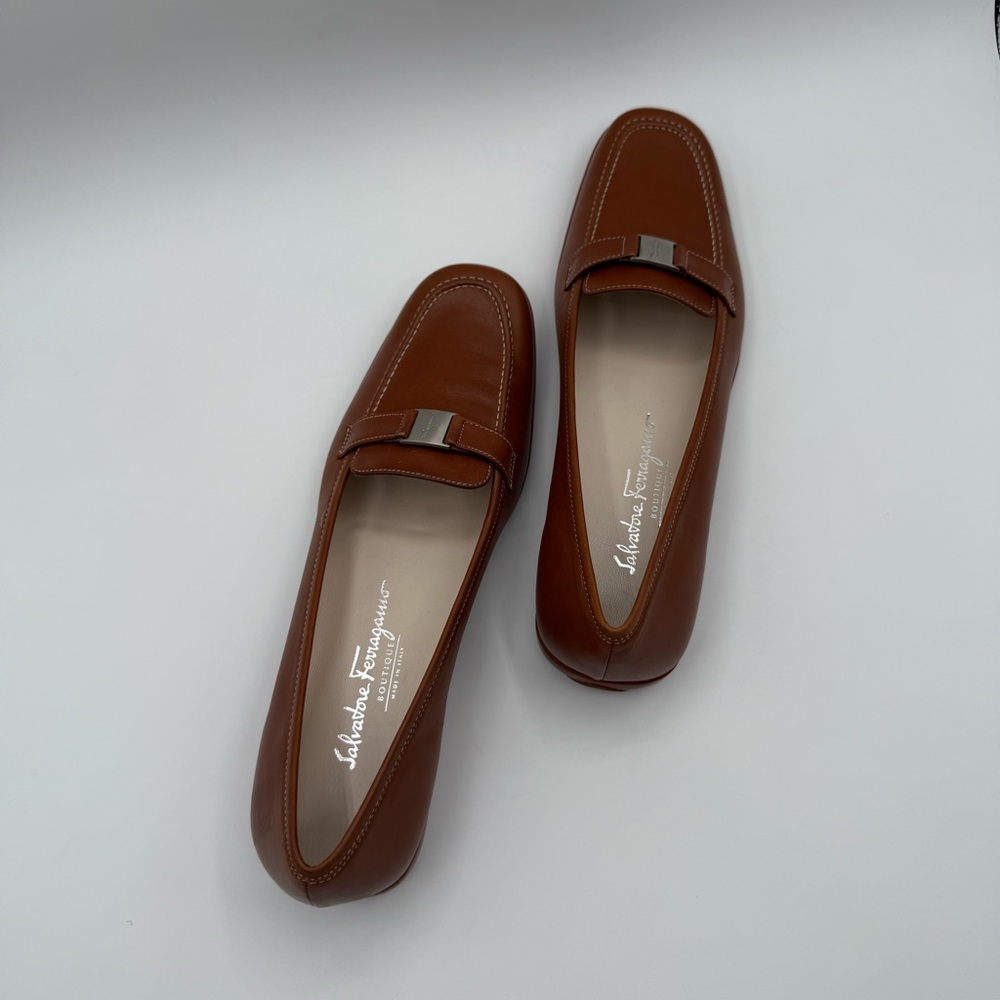 Salvatore Ferragamo Vintage Brown Driving Leather Loafers Size 8 - 2A - Picture 1 of 17